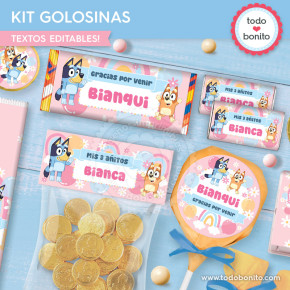 Bluey y Bingo rosa y azul:...
