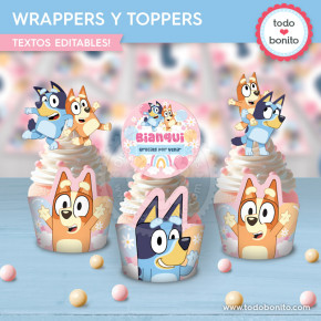 Bluey y Bingo rosa y azul:...