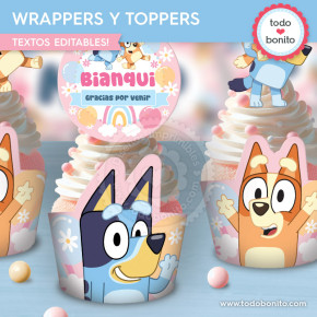 Bluey y Bingo rosa y azul:...