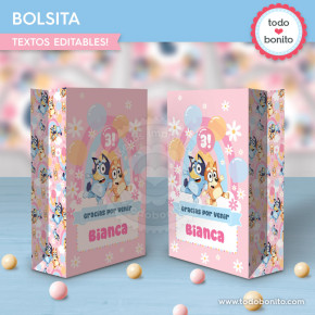 Bluey y Bingo rosa y azul:...