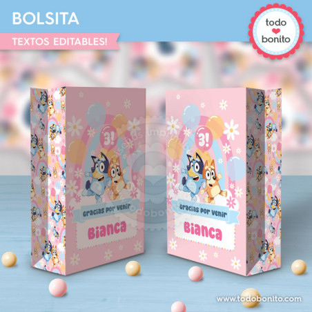 Bluey y Bingo rosa y azul:...
