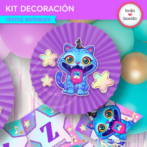 Decoración temática Guerreras K-pop para cumpleaños infantil imprimible
