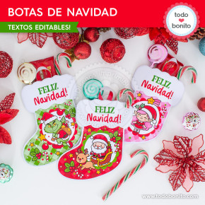 Navidad personajes tiernos: botas navideñas
