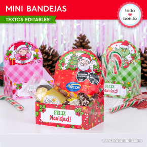 Navidad personajes tiernos: mini bandejas