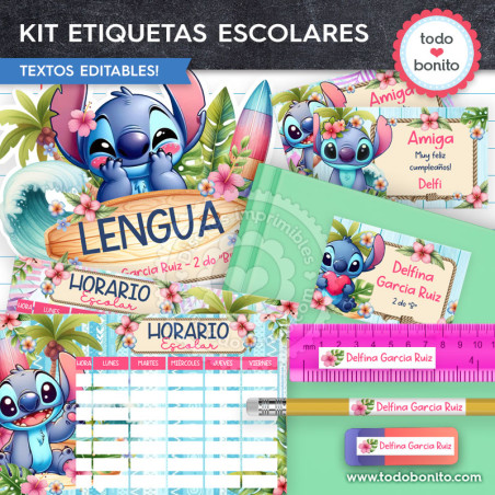 Stitch: Kit imprimible...