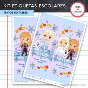 etiquetas para cuadernos y útiles frozen 2 para imprimir