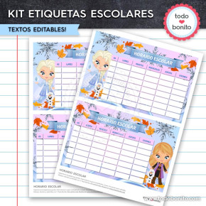 diseño exclusivo etiquetas escolares frozen 2 regreso a clases