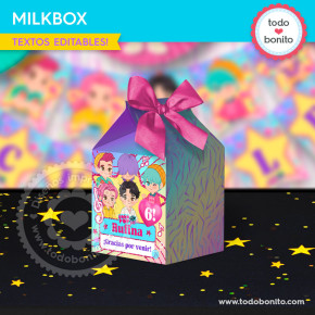 Milkbox Saja Boys Soda Pop imprimible cumpleaños K-pop cajita golosinas