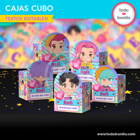 Cajas cubo Saja Boys Soda Pop 5 personajes Jinu, Baby, Mistery, Abby y Romance.