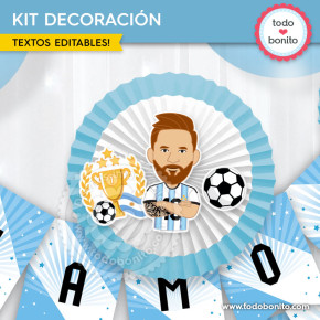 Decoración imprimible fútbol para cumpleaños infantil