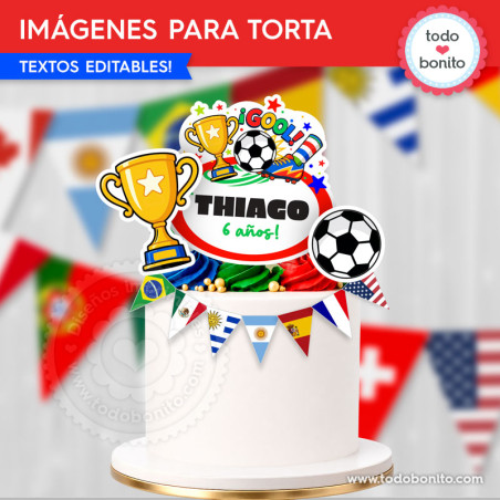 Imágenes para torta de fútbol países del mundo con textos editables