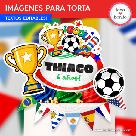 Imágenes para torta de fútbol países del mundo con textos editables