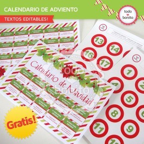 *GRATIS * Navidad verde y rojo: calendario adviento