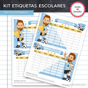 Horarios imprimibles de Messi selección argentina