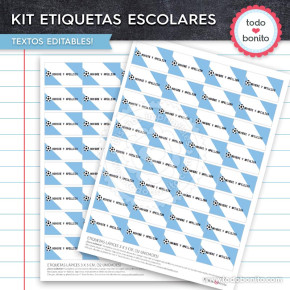 Etiquetas de lápices imprimibles de fútbol selección argentina