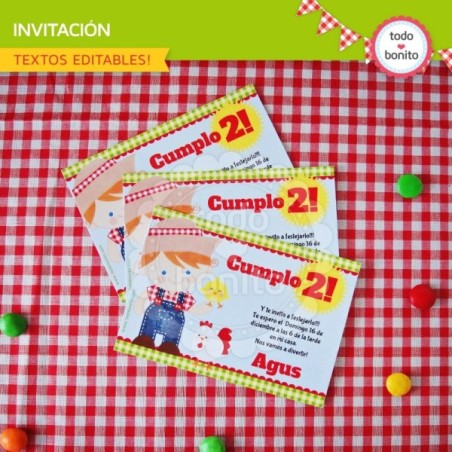 Granja: invitación para imprimir