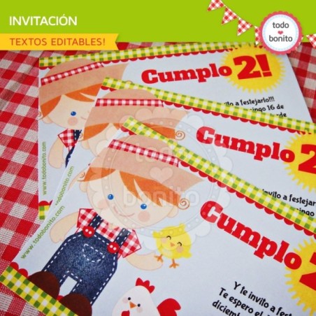 Granja: invitación para imprimir