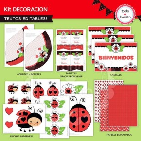 Ladybug rojo: decoración de fiesta imprimible
