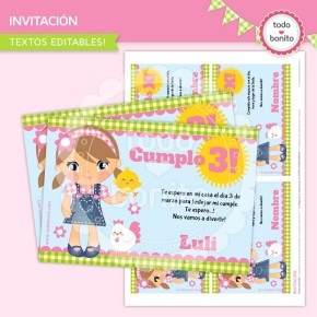 Granja nenas: invitación para imprimir