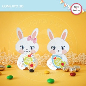 Pascuas: conejitos 3D