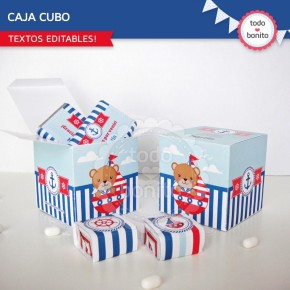 Osito Marinero: cajita cubo...