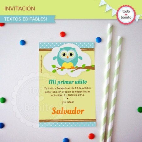 Búhos niños: invitación...