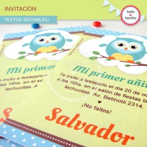 Búhos niños: invitación...