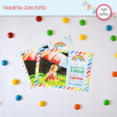 Arcoiris: tarjeta con foto