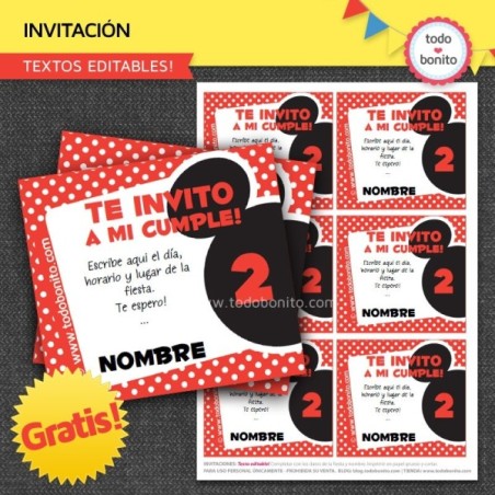 Mickey Mouse: Invitaciones GRATIS!