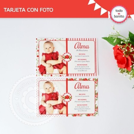 Shabby Chic Rojo: tarjeta...