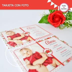 Shabby Chic Rojo: tarjeta...