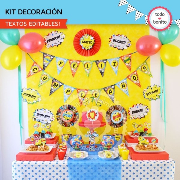 Decoracion de cumpleaños de Superhéroes superheroes decoracion Decoracion de cumpleaños de Superhéroes