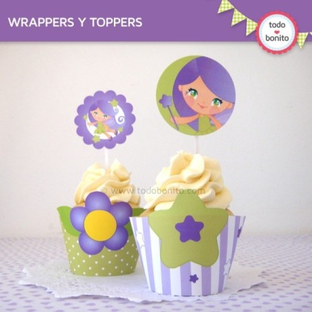 Hada Lila: wrappers y toppers para cupcakes