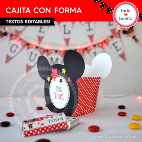 Silueta Mickey Rojo: cajita...