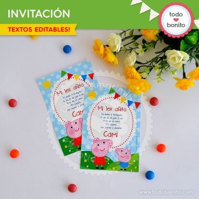 Cerdita: tarjeta invitación...