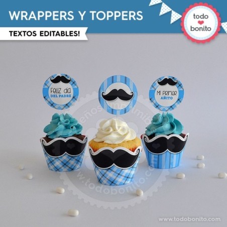 Bigotes: wrappers y toppers