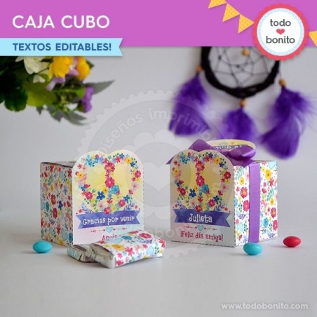 Amor y Paz: caja cubo