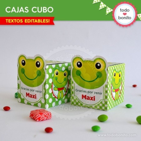 Sapo: cajita cubo para imprimir