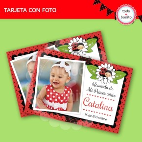 Ladybug rojo: tarjeta con foto