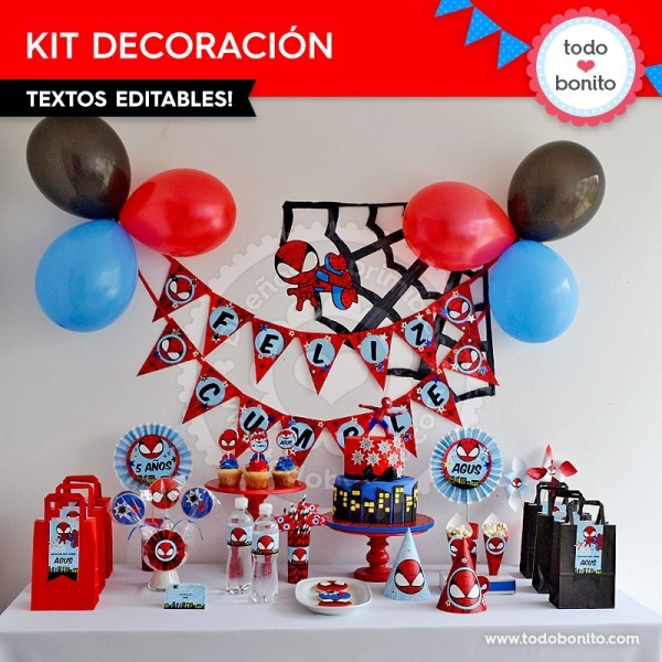 Hombre Araña kit imprimible decoración de fiesta del hombre araña Hombre Araña kit imprimible decoración de fiesta