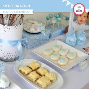 Kit Decoración Cumpleaños - Mi Primer Añito - Celeste Varón