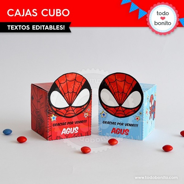 Día del Niño contar hasta Predecesor Hombre Araña: cajita cubo para imprimir