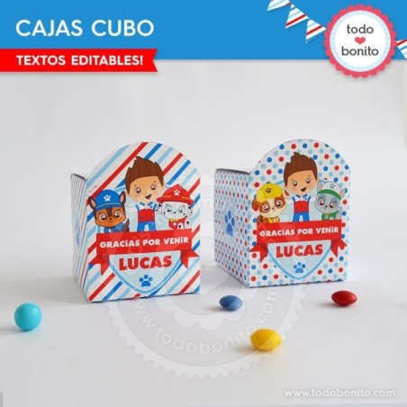 Paw-Patrol: cajitas cubo...