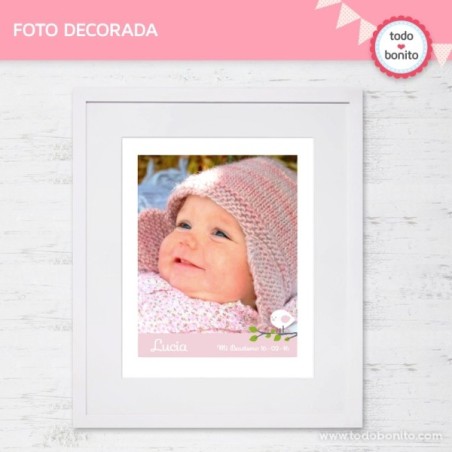 Pajarito rosa: foto decorada