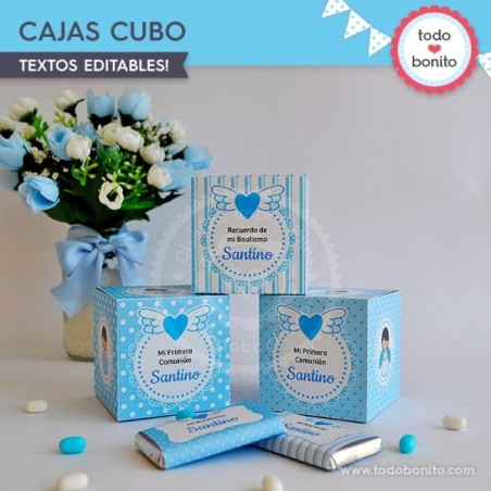 Alitas celeste: cajitas cubo