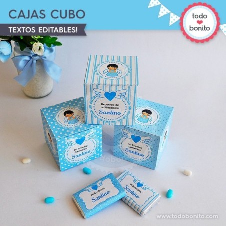 Alitas celeste: cajitas cubo