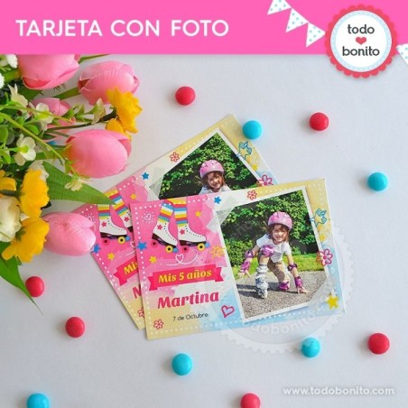 Patines: tarjeta con foto