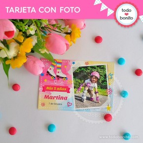 Patines: tarjeta con foto