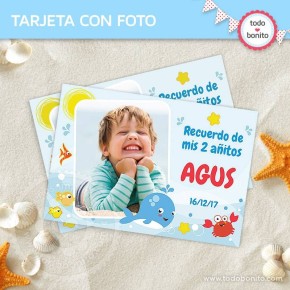 Pajarito celeste: tarjeta con foto