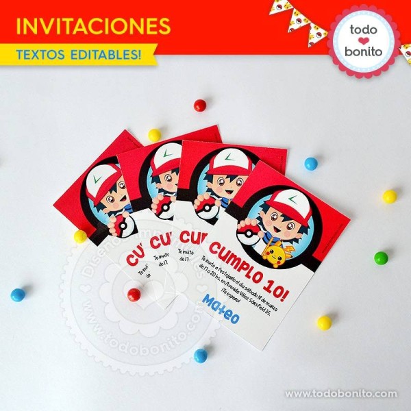 Fiesta temática de Pokemon  Invitaciones, decoraciones y más